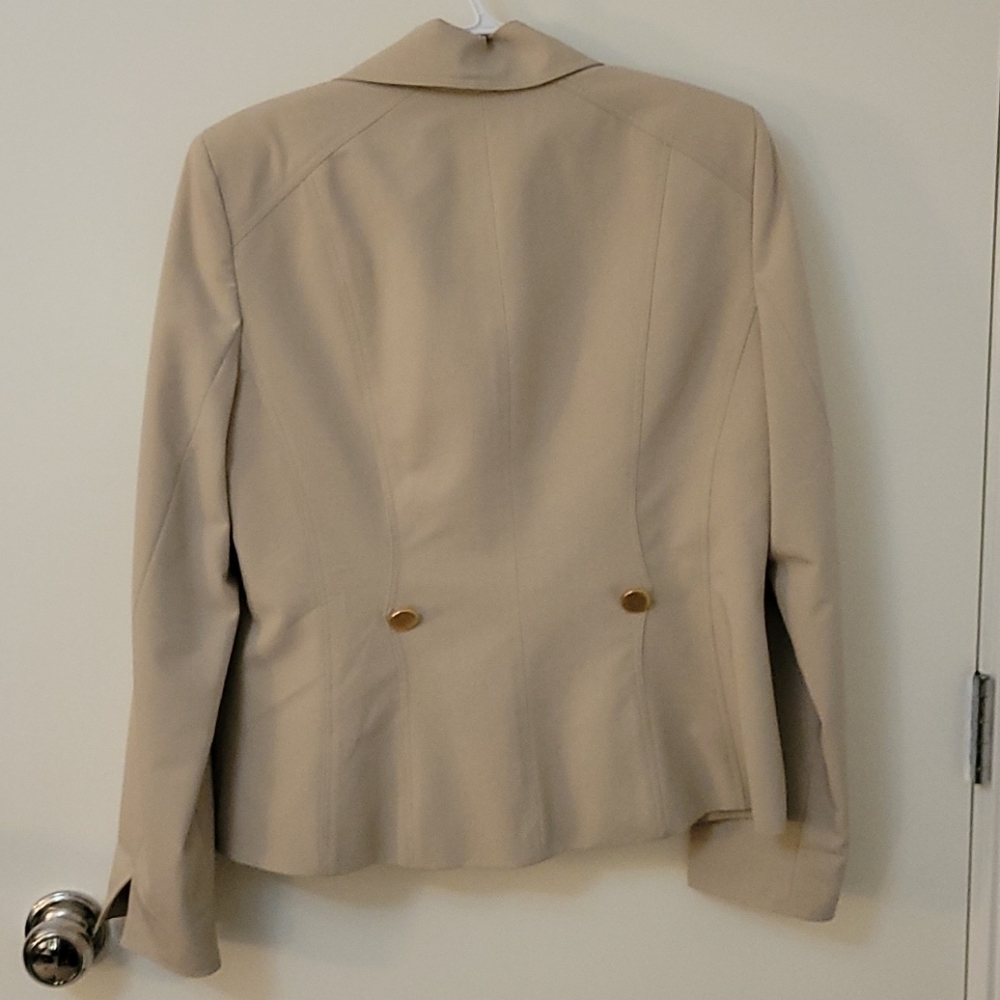 Vtg JULIANA COLLEZIONE Luxury Tailored  Oatmeal Office Blazer Suit Coat - Picture 6 of 10